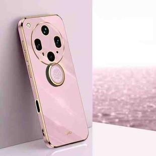 For OPPO Find X8 Ultra XINLI Straight Edge 6D Electroplate TPU Phone Case with Ring Holder(Cherry Purple)