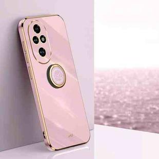 For Honor 200 Pro XINLI Straight 6D Plating Gold Edge TPU Shockproof Case with Ring Holder(Cherry Purple)