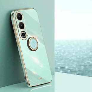 For OnePlus Ace 3V XINLI Straight 6D Plating Gold Edge TPU Shockproof Case with Ring Holder(Mint Green)