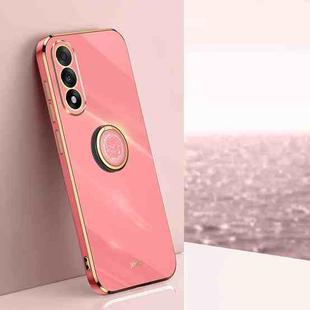 For OnePlus Ace 5 Ultra XINLI Straight Edge 6D Electroplate TPU Phone Case with Ring Holder(Hawthorn Red)