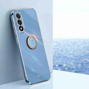 For OnePlus Ace 5 Ultra XINLI Straight Edge 6D Electroplate TPU Phone Case with Ring Holder(Celestial Blue)