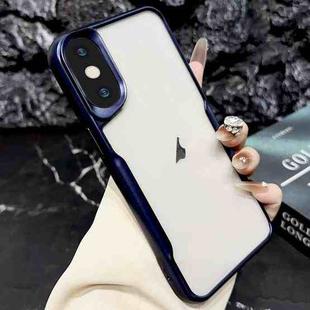 For iPhone X / XS Blade Electroplating Frosted TPU Phone Case(Blue)