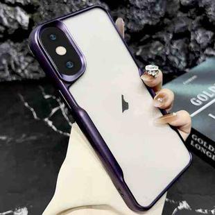 For iPhone XS Max Blade Electroplating Frosted TPU Phone Case(Purple)