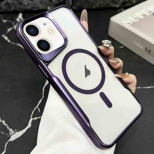 For iPhone 12 Blade Electroplating Frosted MagSafe Magnetic Phone Case(Purple)