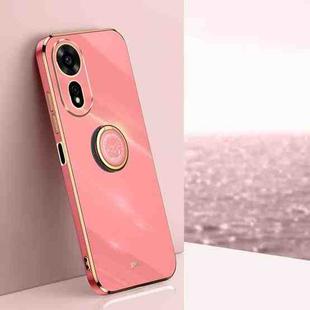 For Huawei Nova 12 SE XINLI Straight 6D Plating Gold Edge TPU Shockproof Case with Ring Holder(Hawthorn Red)