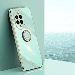 For Huawei Nova 13 Pro XINLI Straight 6D Plating Gold Edge TPU Shockproof Case with Ring Holder(Mint Green)