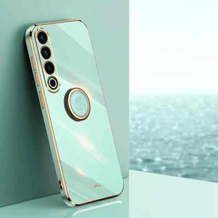 For Meizu 20 Pro 5G XINLI Straight 6D Plating Gold Edge TPU Shockproof Case with Ring Holder(Mint Green)