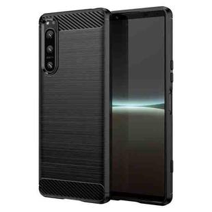 For Sony Xperia 5 IV Brushed Texture Carbon Fiber TPU Phone Case(Black)