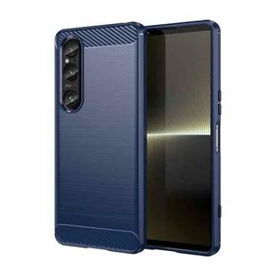 For Sony Xperia 1 VI Brushed Texture Carbon Fiber TPU Phone Case(Blue)