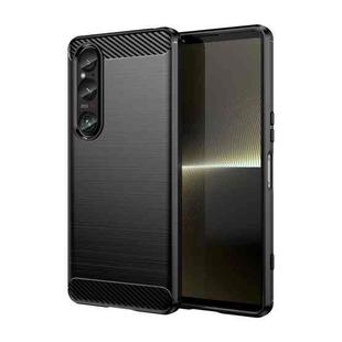 For Sony Xperia 1 VI Brushed Texture Carbon Fiber TPU Phone Case(Black)