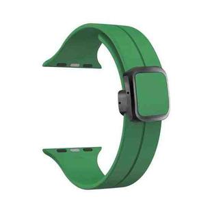 For Apple Watch Series 3 38mm Magnetic Square Buckle Silicone Watch Band(Alfalfa)