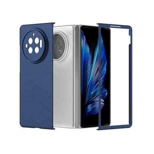 For vivo X Fold3 PC Frosted Texture Diamond Paint Shockproof Phone Case(Dark Blue)