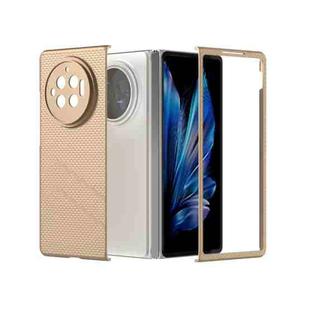 For vivo X Fold3 PC Frosted Texture Diamond Paint Shockproof Phone Case(Gold)