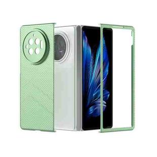 For vivo X Fold3 PC Frosted Texture Diamond Paint Shockproof Phone Case(Light Green)