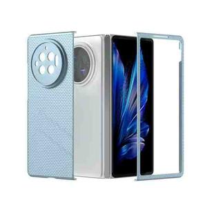 For vivo X Fold3 PC Frosted Texture Diamond Paint Shockproof Phone Case(Ice Blue)