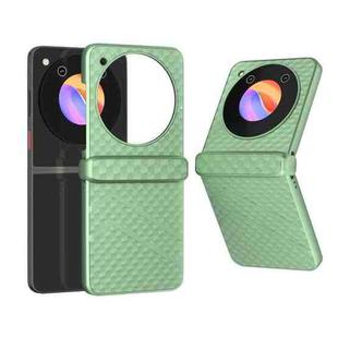 For ZTE Libero Flip 3 in 1 Wave Pattern Matte PC Phone Case with Hinge(Light Green)