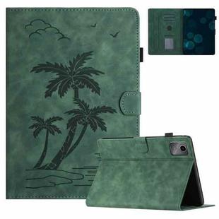 For Xiaomi Pad 6/6 Pro Coconut Tree Embossed Smart Leather Tablet Case(Green)