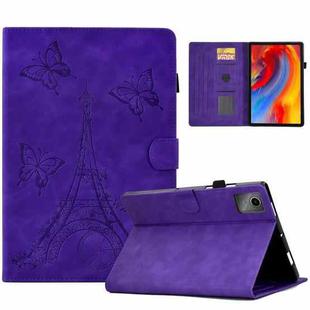 For Lenovo Tab M11 / Xiaoxin Pad 11 2024 Tower Embossed Leather Smart Tablet Case(Purple)