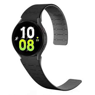 For Samsung Galaxy Watch 6 / 5 / 4 Two Color Loop Magnetic Silicone Watch Band(Black+Grey)