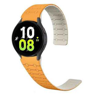 For Samsung Galaxy Watch 6 / 5 / 4 Two Color Loop Magnetic Silicone Watch Band(Orange+Starlight)