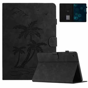 For Lenovo Tab M10 3rd Gen Coconut Tree Embossed Smart Leather Tablet Case(Black)