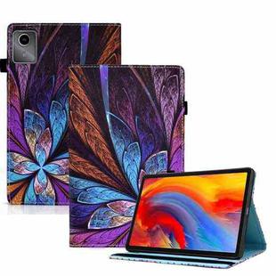 For Lenovo Tab M11 / Xiaoxin Pad 11 2024 Colored Drawing Stitching Elastic Band Smart Leather Tablet Case(Colorful Flower)