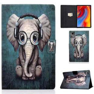 For Lenovo Tab M11 / Xiaoxin Pad 11 2024 Electric Pressed Colored Drawing Smart Leather Tablet Case(Elephant)