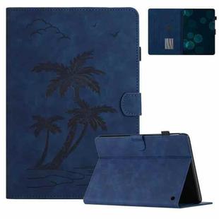 For Amazon Kindle Fire Max 11 2023 Coconut Tree Embossed Smart Leather Tablet Case(Blue)