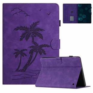 For Amazon Kindle Fire Max 11 2023 Coconut Tree Embossed Smart Leather Tablet Case(Purple)