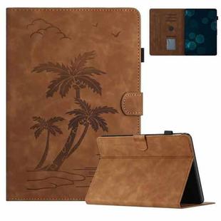 For Amazon Kindle Paperwhite 4/3/2/1 Coconut Tree Embossed Smart Leather Tablet Case(Brown)