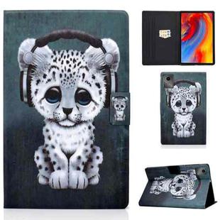 For Lenovo Tab M11 / Xiaoxin Pad 11 2024 Electric Pressed Colored Drawing Smart Leather Tablet Case(Music Leopard)