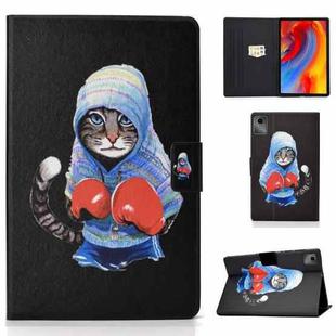 For Lenovo Tab M11 / Xiaoxin Pad 11 2024 Electric Pressed Colored Drawing Smart Leather Tablet Case(Boxing Cat)