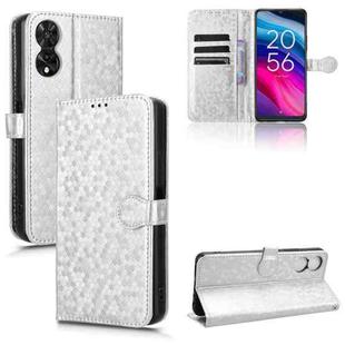 For TCL 50SE Honeycomb Dot Texture Leather Phone Case(Silver)