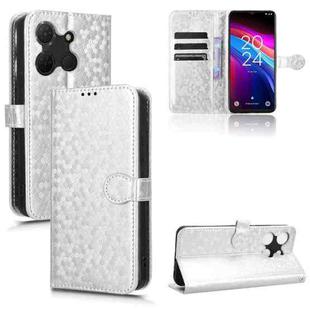 For TCL 503 Honeycomb Dot Texture Leather Phone Case(Silver)