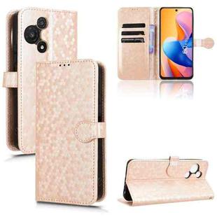 For TCL 60R 5G / 60 5G Honeycomb Dot Texture Leather Phone Case(Gold)