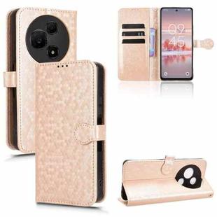For TCL 60 NxtPaper Honeycomb Dot Texture Leather Phone Case(Gold)