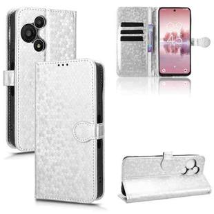For TCL 60 SE NxtPaper 5G Honeycomb Dot Texture Leather Phone Case(Silver)