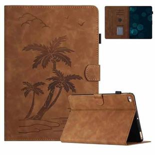 For iPad mini/2/3/4/5 Coconut Tree Embossed Smart Leather Tablet Case(Brown)