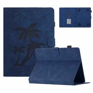 For 8 inch Universal Coconut Tree Embossed Leather Tablet Case(Blue)