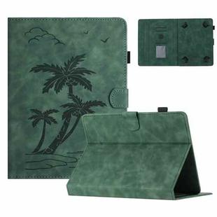 For 8 inch Universal Coconut Tree Embossed Leather Tablet Case(Green)