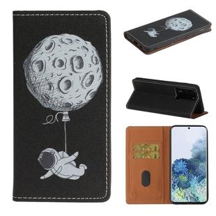 For Samsung Galaxy Note20 Ultra Pure Color Painting Horizontal Flip Leather Case with Card Slot & Holder(Starman)