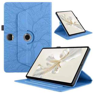For Honor Pad 9 Tree Life Embossed Rotation Leather Tablet Case(Blue)