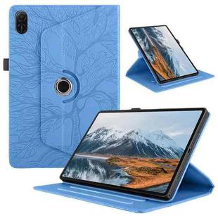 For Honor Pad X8a Tree Life Embossed Rotation Leather Tablet Case(Blue)