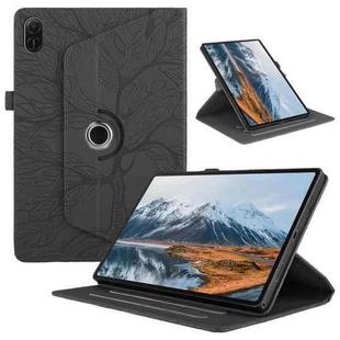 For Honor Pad X8a Tree Life Embossed Rotation Leather Tablet Case(Black)