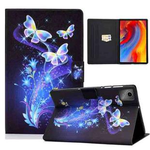 For Lenovo Tab M11 / Xiaoxin Pad 11 2024 Electric Pressed Colored Drawing Smart Leather Tablet Case(Butterflies Flower)