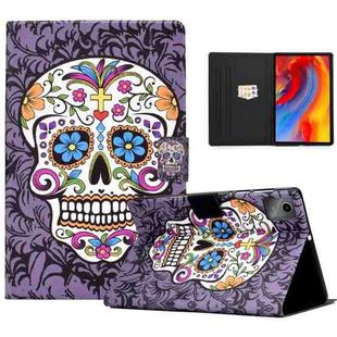 For Lenovo Tab M11 / Xiaoxin Pad 11 2024 Electric Pressed Colored Drawing Smart Leather Tablet Case(Skull)