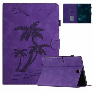 For Samsung Galaxy Tab A 9.7 T550/T555C Coconut Tree Embossed Smart Leather Tablet Case(Purple)