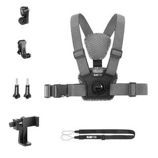 6 in 1 360 Phone Clamp Adjustable Body Mount Belt Chest Strap with Mount & Screw(Grey)