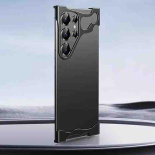 For Samsung Galaxy S25 Ultra 5G Frameless Metal Corner Pad Phone Case with Lens Film(Black)