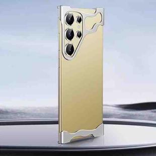 For Samsung Galaxy S25 Ultra 5G Frameless Metal Corner Pad Phone Case with Lens Film(Silver)